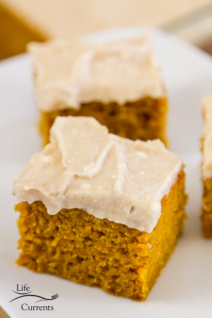 Pumpkin Spice Cake with Apple Butter Cream Cheese Frosting Recipe - All the things that make fall, well, fall are here! 