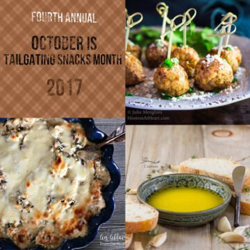 Tailgating Snacks Month 2017 Round Up Collage of the tasty treats