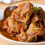 Crock Pot Braised Beef with Balsamic Tomatoes - easy to make in the slow cooker