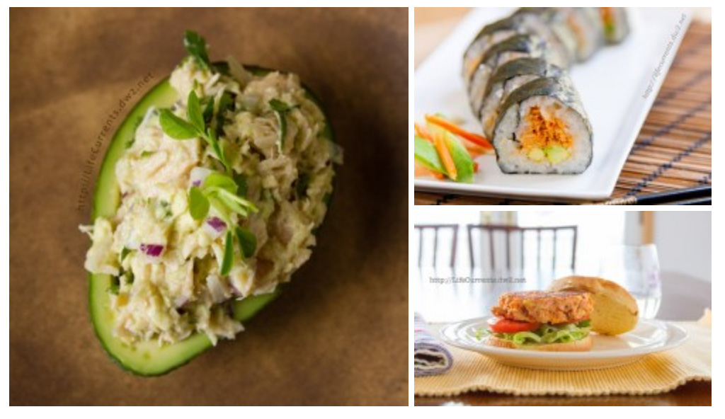 Seafood Recipes for Lent collage with 3 seafood pictures