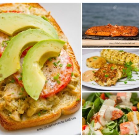Seafood Recipes for Lent collage with 4 great seafood pictures