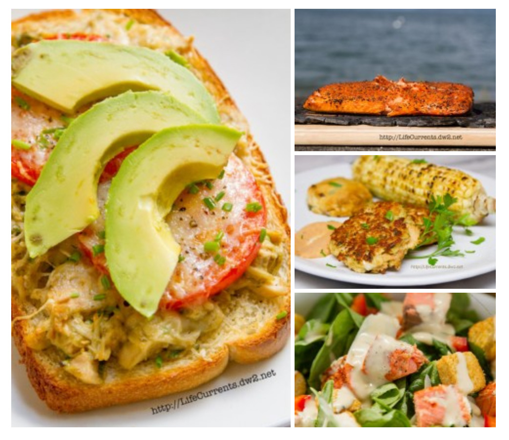 Seafood Recipes for Lent collage with 4 great seafood pictures