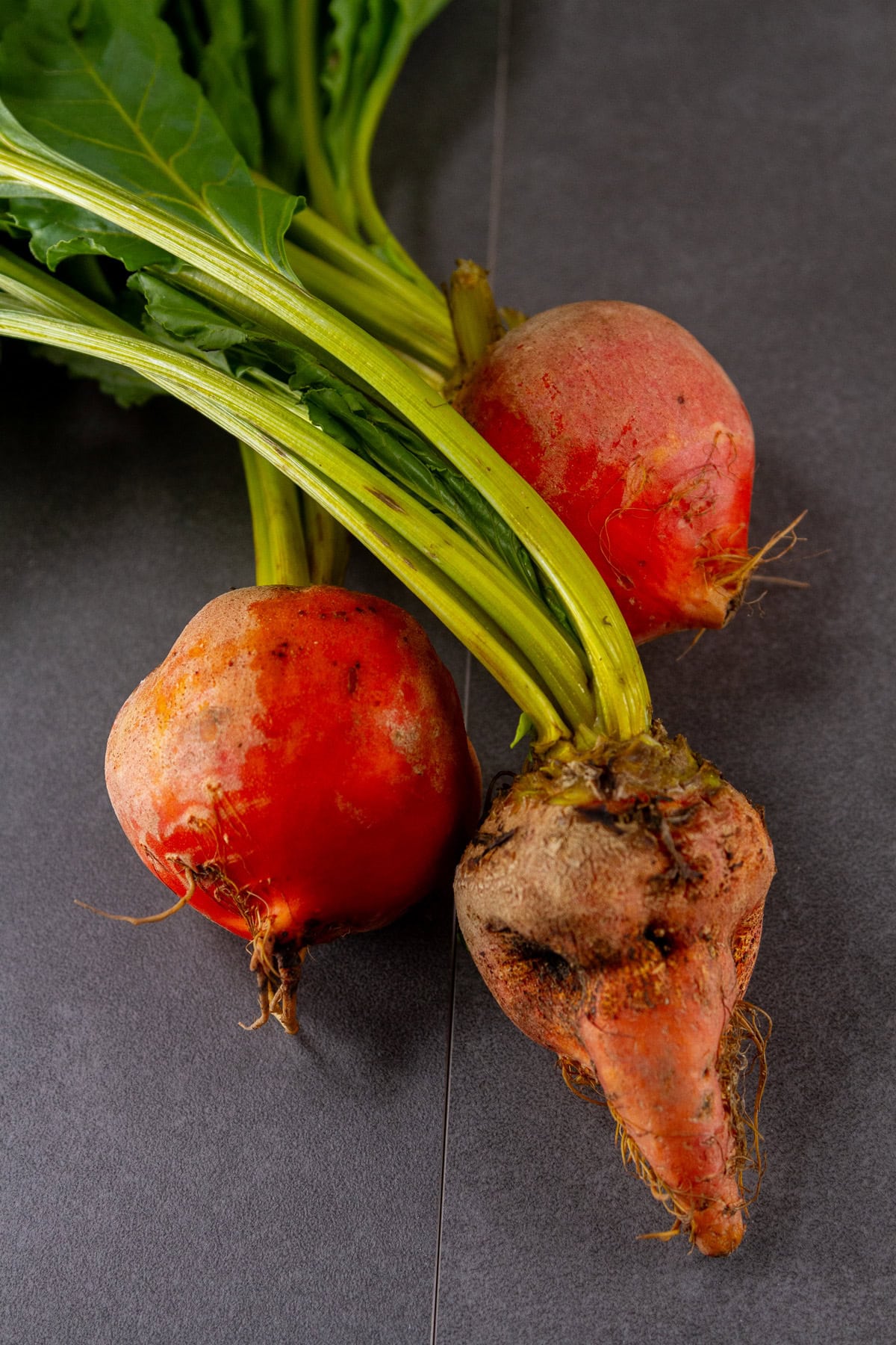 beets on a black background.