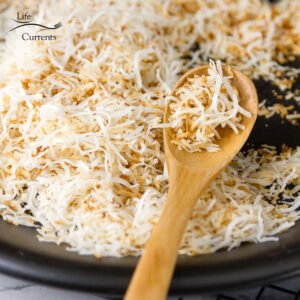 Toasted Coconut Ice Box Cake Recipe- How to Toast Coconut Toasting coconut brings out the nutty flavor and the crunchy crisp texture.