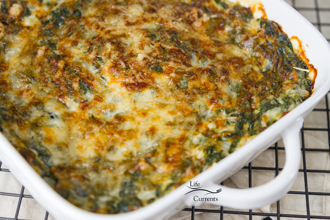 Savory Cheesy Creamed Spinach Gratin Casserole Side Dish - a simple veggie side dish