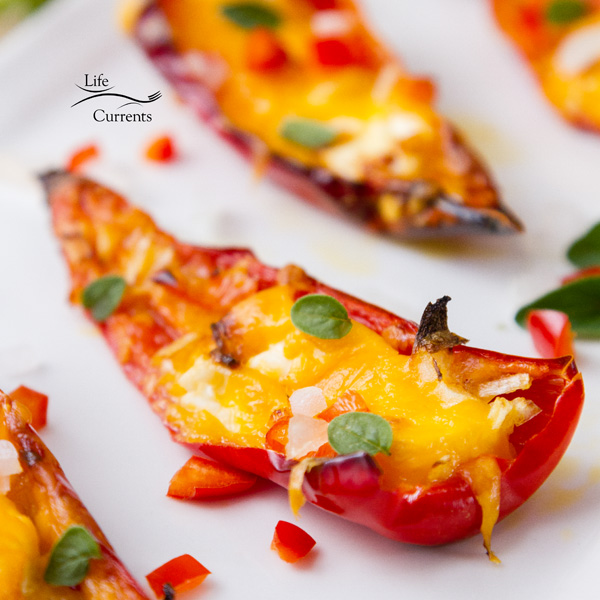 Stuffed Jalapenos with Cream Cheese a mixture of cream cheese, shredded cheddar, and sweet onions, baked until gooey and bubbly. Creamy and spicy, a great addition to any party Stuffed Jalapenos with Cream Cheese a mixture of cream cheese, shredded cheddar, and sweet onions, baked until gooey and bubbly. Creamy and spicy, a great addition to any party