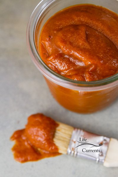 Homemade Hickory Smoke BBQ Sauce from a whole mess o&rsquo; veggies and spices, cooked down to thick shiny perfection.