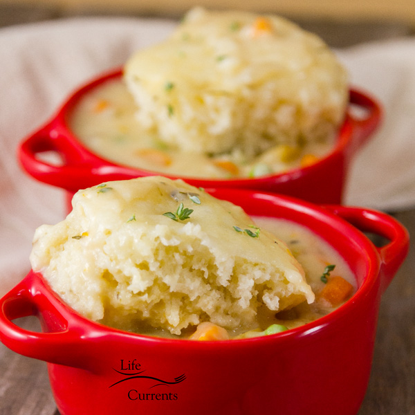 Slow Cooker Vegetarian Pot Pie with buttermilk biscuit crust like dumplings