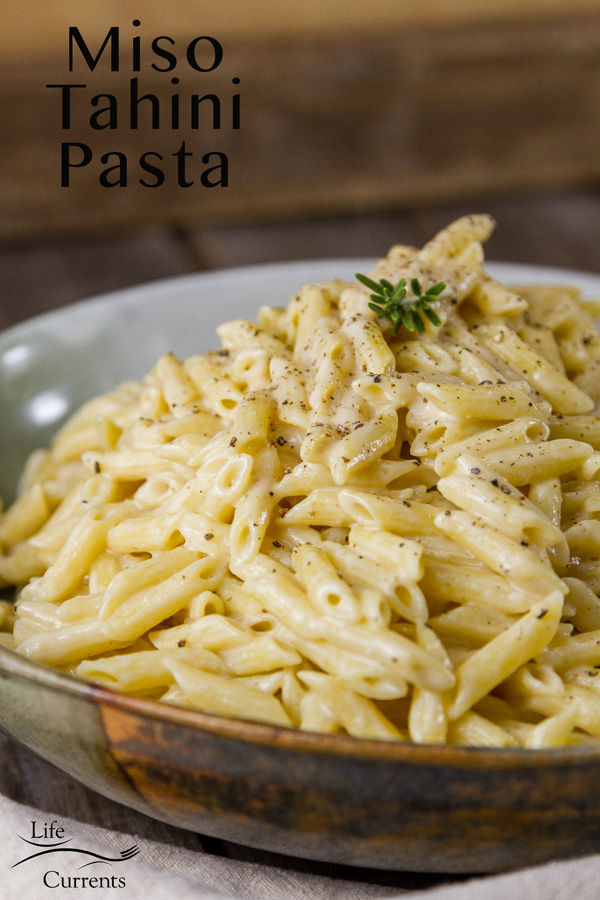 Miso Tahini Pasta is a rich creamy vegan sauce on top of hearty pasta is the perfect easy to make weeknight dinner. Miso Tahini Pasta is a rich creamy vegan sauce on top of hearty pasta is the perfect easy to make weeknight dinner.