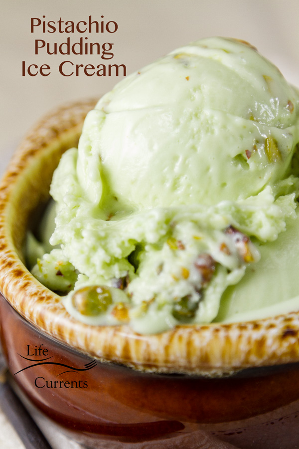This sweet Pistachio Pudding Ice Cream has a nice soft pudding like flavor and consistency, with a super pretty green color. And, this no cook ice cream is easy to make. 