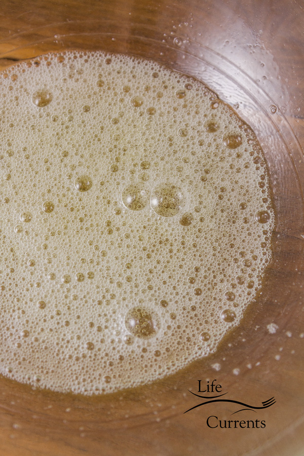 The frothy egg whites