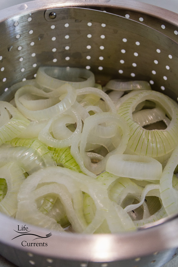 steamed onion rings, still with some structure and form but nicely cooked