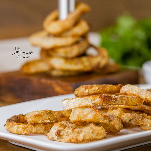 Homemade Oven Baked Onion Rings are fairly easy to make, just a couple of steps, and you have a delicious crunchy onion ring with lots of flavor and no oily mess.