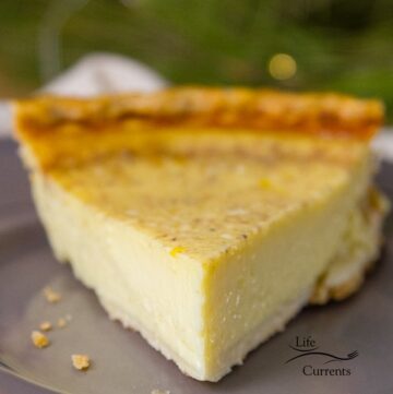 Eggnog Custard Pie - an eg based custard that's filled with festive eggnog to make you happy