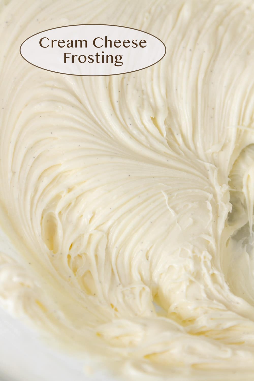 cream cheese frosting in a bowl.