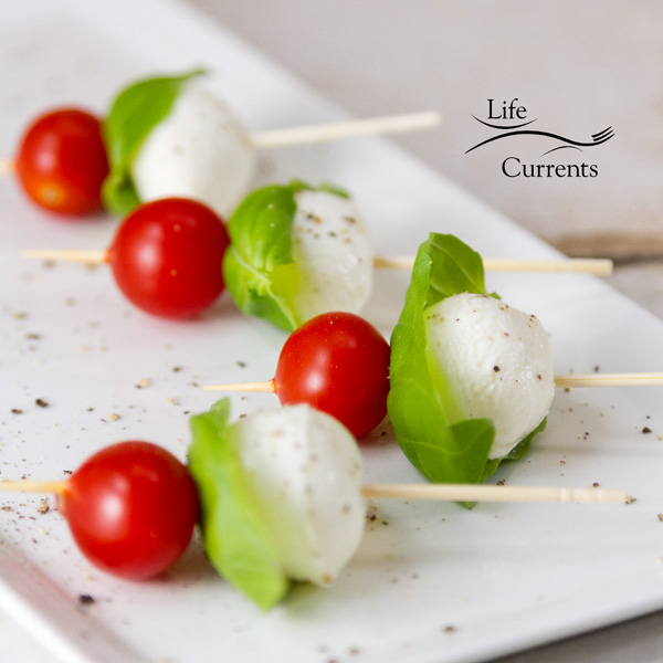 mozzarella, basil, and tomato 