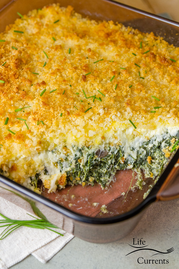 Spinach Mushroom Gratin Side dish delicious Casserole Recipe 