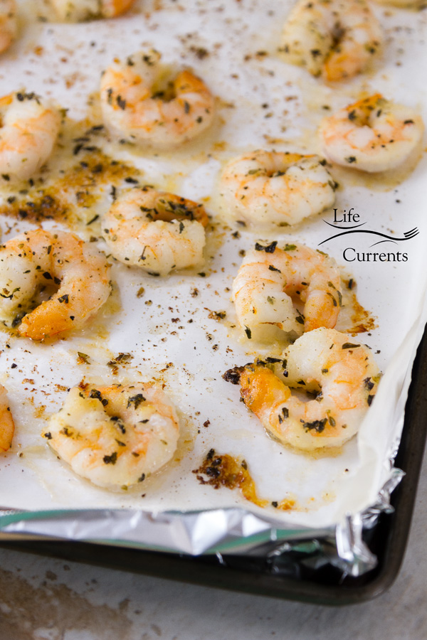 Sheet pan cooked shrimp