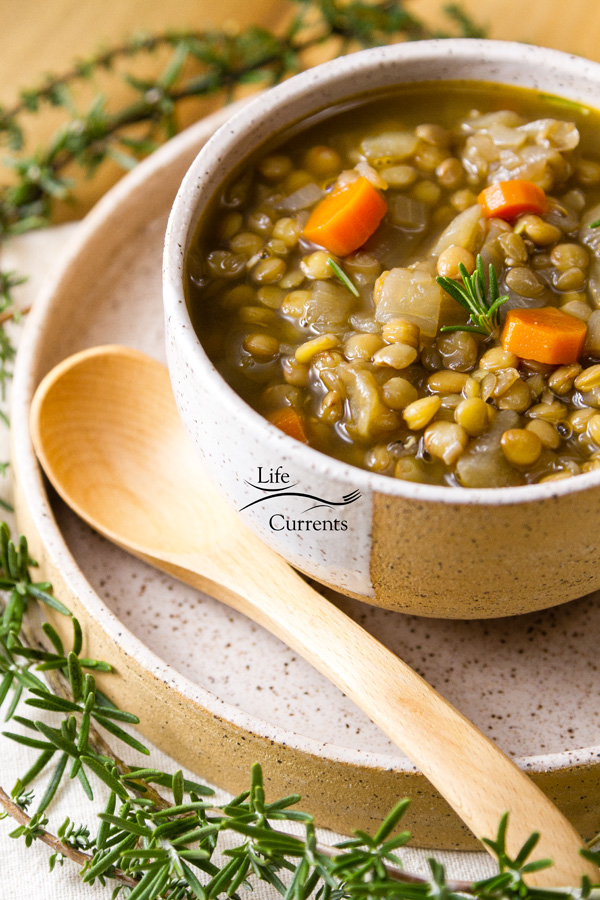 Lentil Soup will help keep you warm and happy inside.