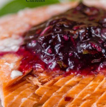 Salmon En Papillote with Blueberry Sauce