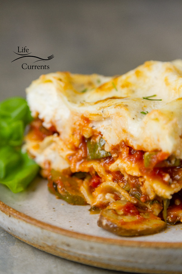 Vegetable Lasagna Recipe With lots of healthy vegetables including zucchini, red peppers, mushrooms, carrots, onion, and tomatoes, all topped with a lovely white sauce, this lasagna is flavorful, but not at all heavy. 