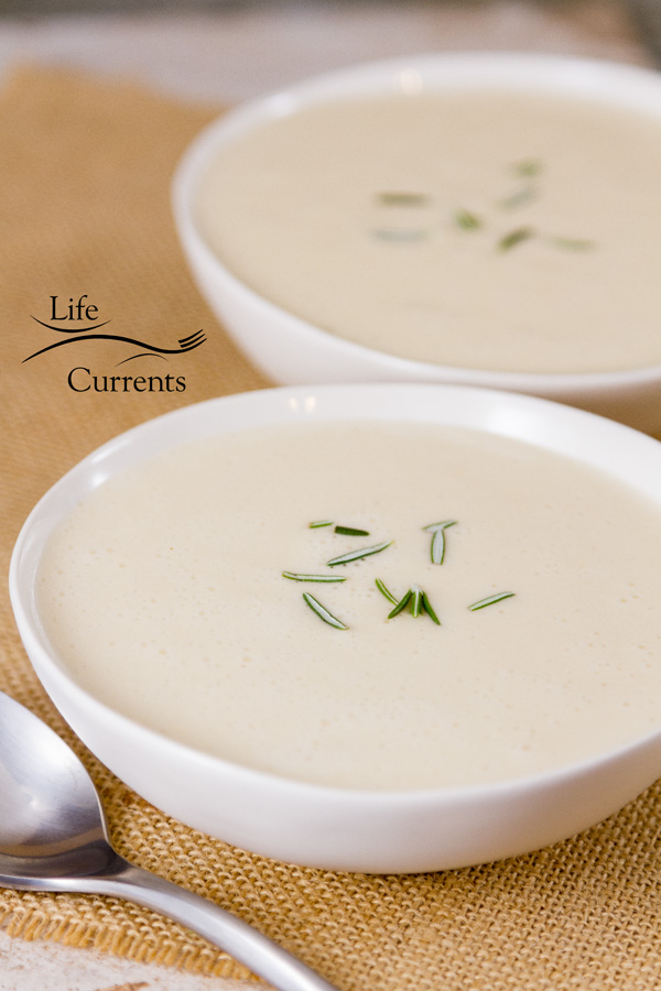 Cream of Garlic Soup -- And I love that this is an easy to make soup, coming together on the stovetop with just a bit of stirring and cooking, nothing too complicated.