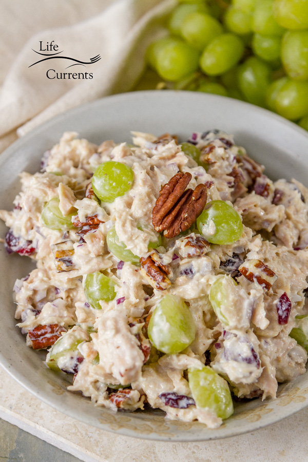 Cranberry Pecan Tuna Salad - try a new twist on the traditional tuna salad - with cranberries, pecans, and grapes 