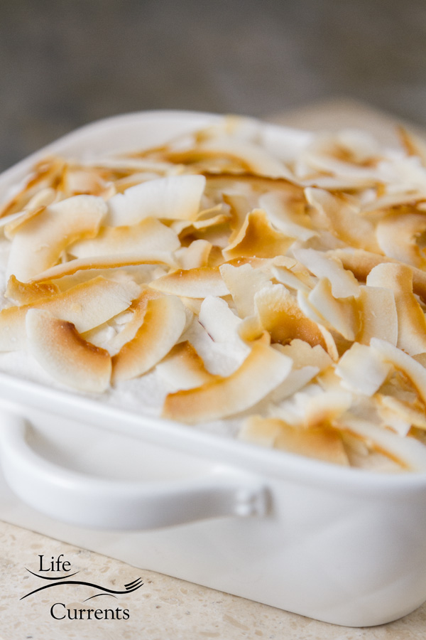 Toasted Coconut Ice Box Cake - Coconut chips are so fun, beautiful, and tasty. 