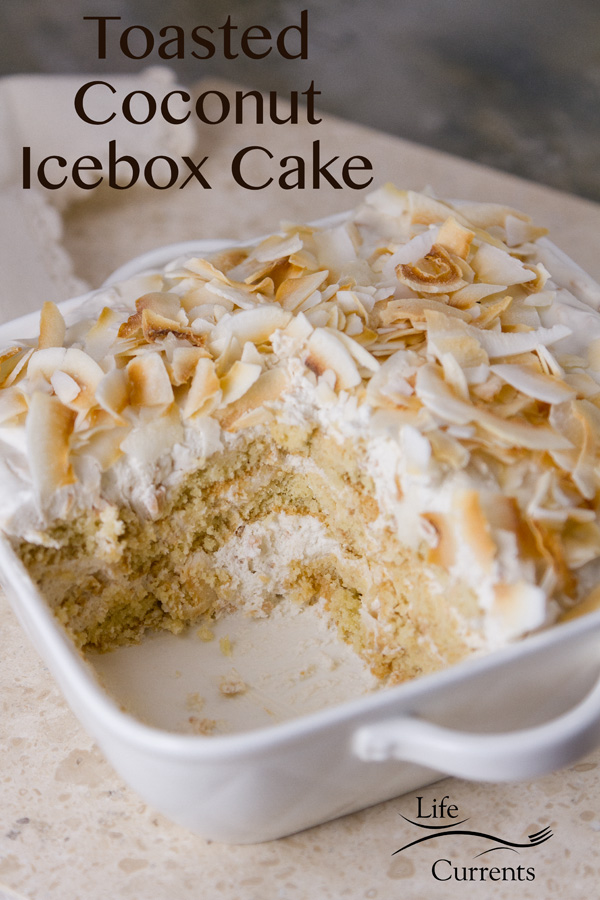 There&rsquo;s very little preparation involved in this Toasted Coconut Ice Box Cake, which makes it great for busy day. Or, it&rsquo;s perfect for the heat of summer when you still want something sweet. 