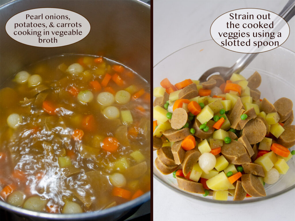 how to make sausage and potato pot pies