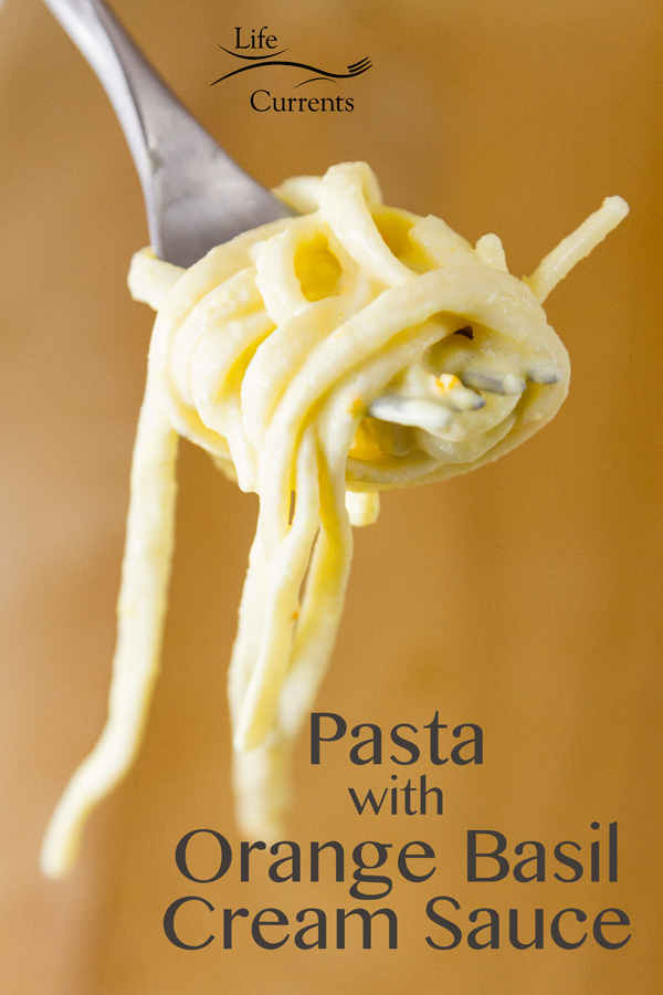 Orange Basil Cream Sauce served over pasta - unforgettable!
