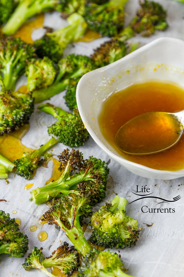 Honey Orange Roasted Broccoli &ndash; It goes great with Asian food night. Some steamed rice. A nice simple stir fry. Some Asian tofu &ndash; oh and this sauce would be fabulous over your whole meal. 