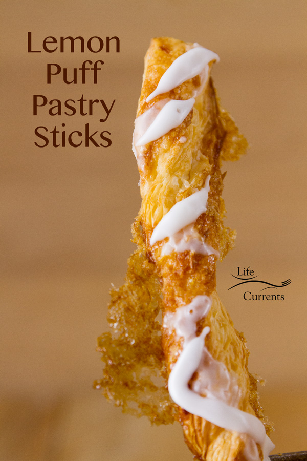 one Lemon Puff Pastry Stick with icicng