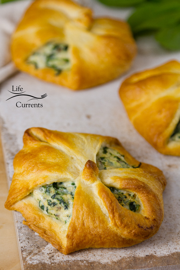 Spinach Mushroom Crescents Recipe - a great vegetarian main dish 