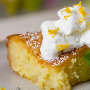 This delicious lemon poke cake is super moist and packed full of lemon flavor! This cake is a great sweet treat!