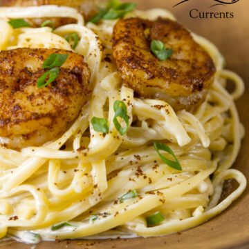 Blackened Shrimp Pasta - Cajun shrimp over creamy pasta a great easy to make weeknight meal
