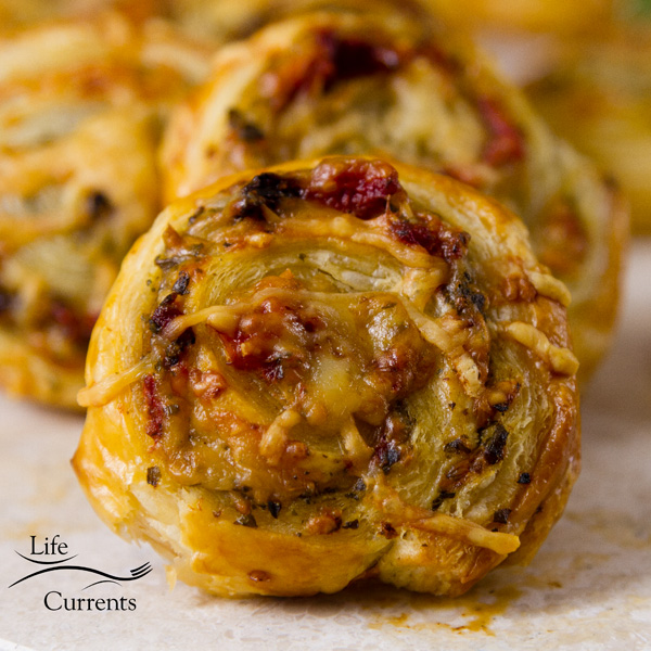 Pesto Puff Pastry Pinwheels This is a perfect recipe for stress-free entertaining. And these pinwheels are perfect year-round. Summer pool party, gotcha covered. New year&rsquo;s eve bash, right there with ya. Spring birthday party, yep. Entertaining family during the holidays, great. 