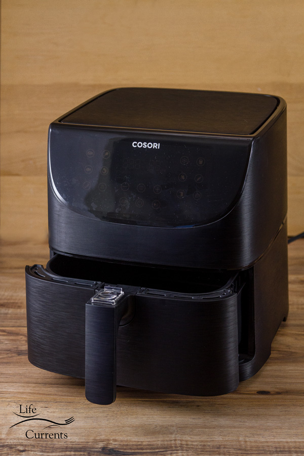 COSORI Air Fryer 5.8-quart with the drawer open