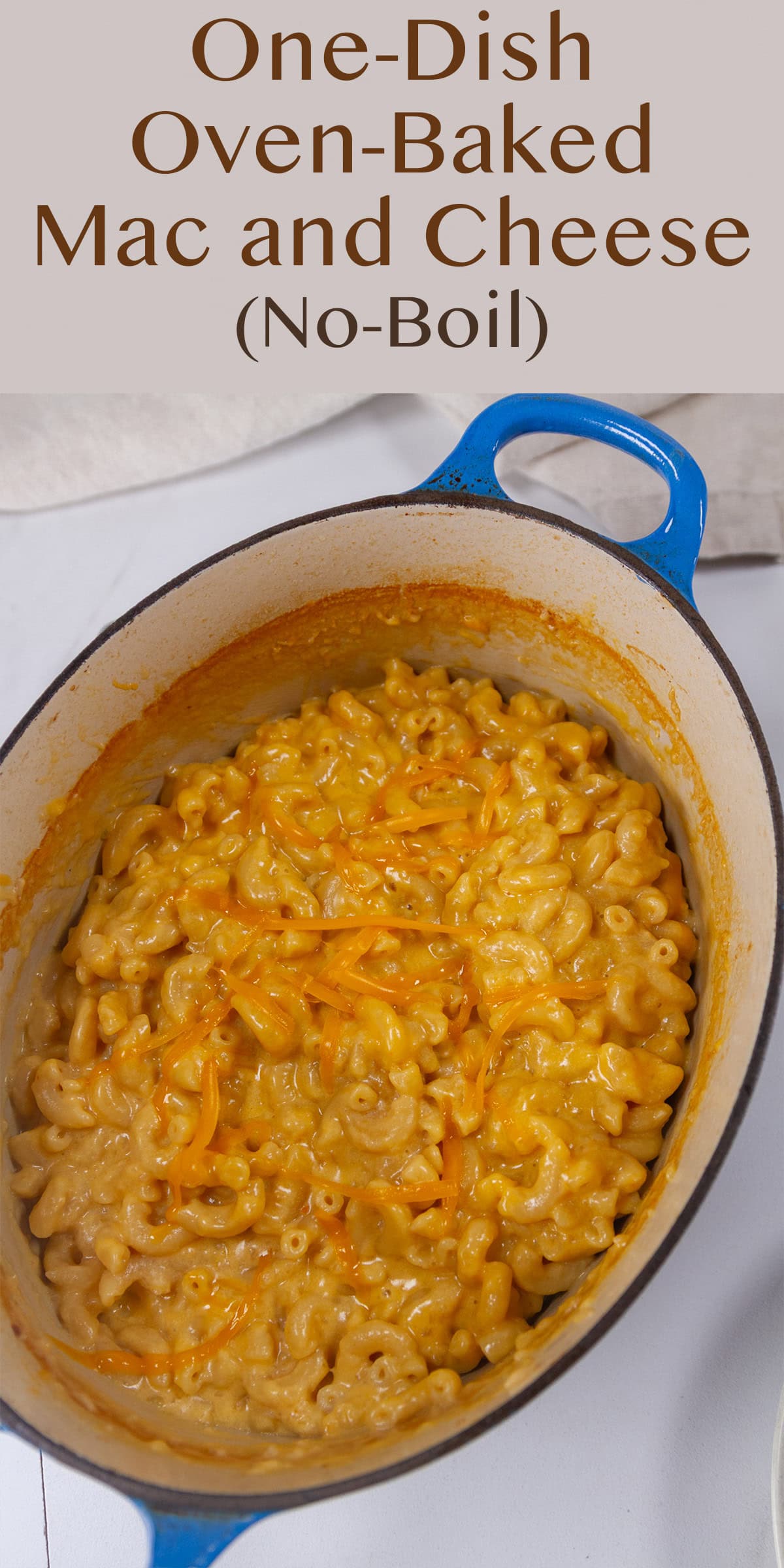 looking in a casserole dish with macaroni and cheese inside.