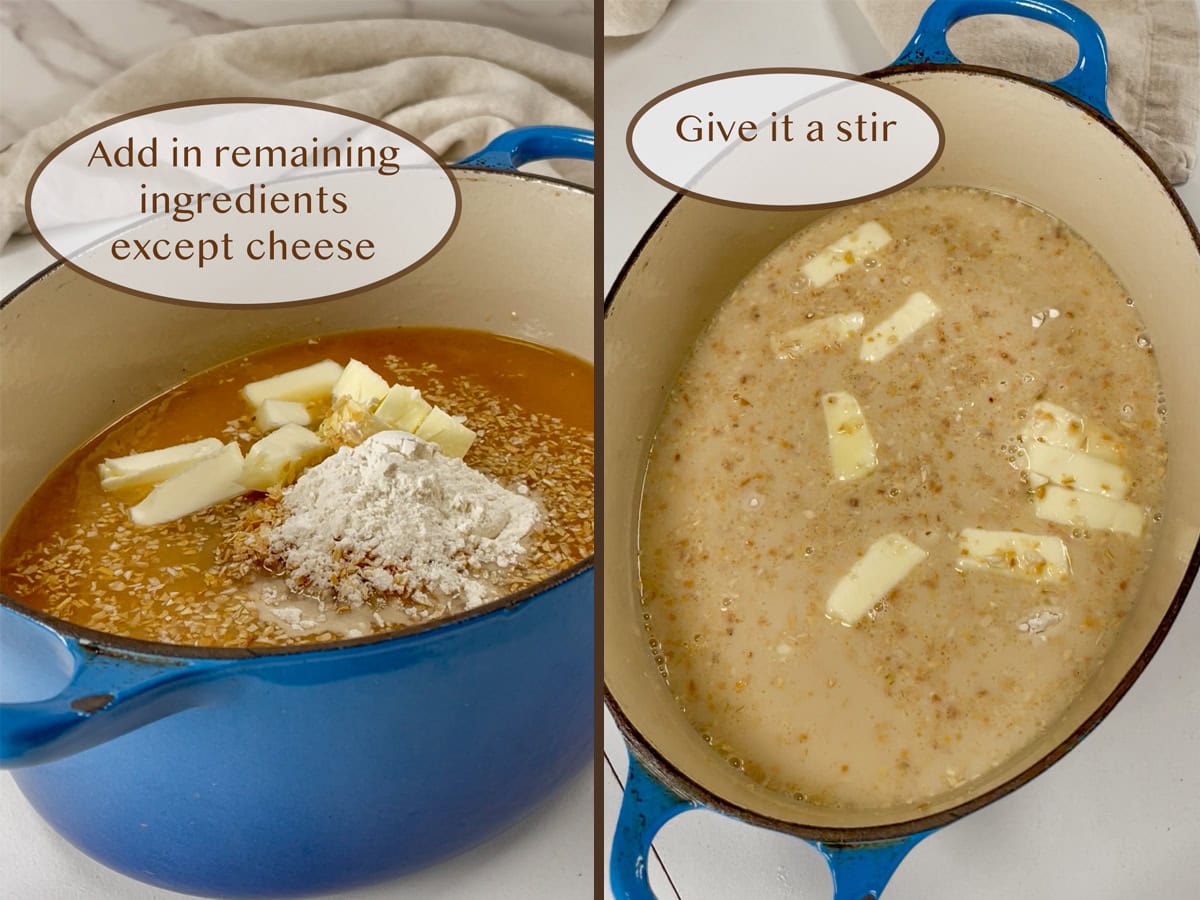 remaining ingredients added to the casserole dish.