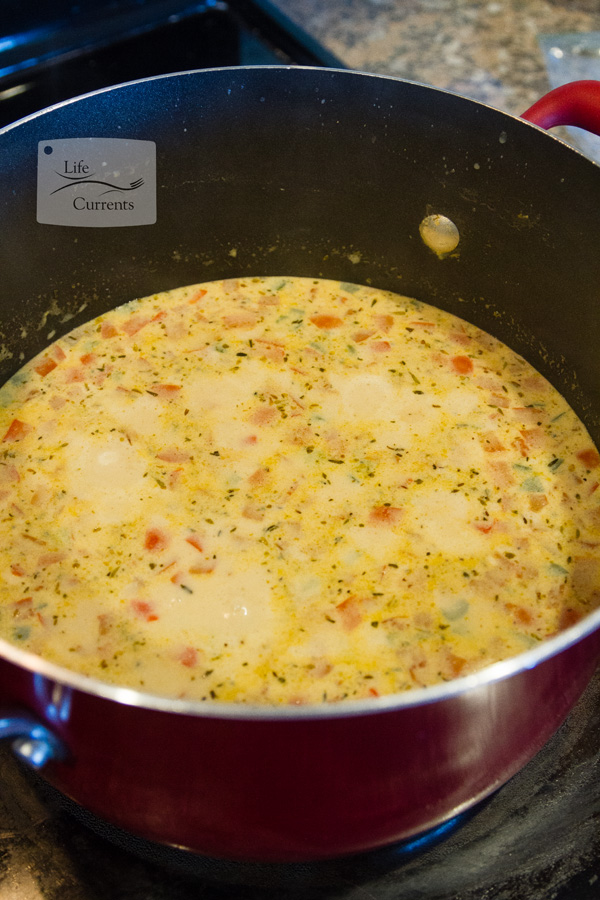 creamy soup in a pot