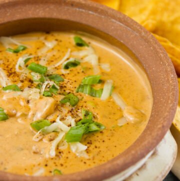 Serve this great Mexican Chili Cheese Dip in a small pot for serving
