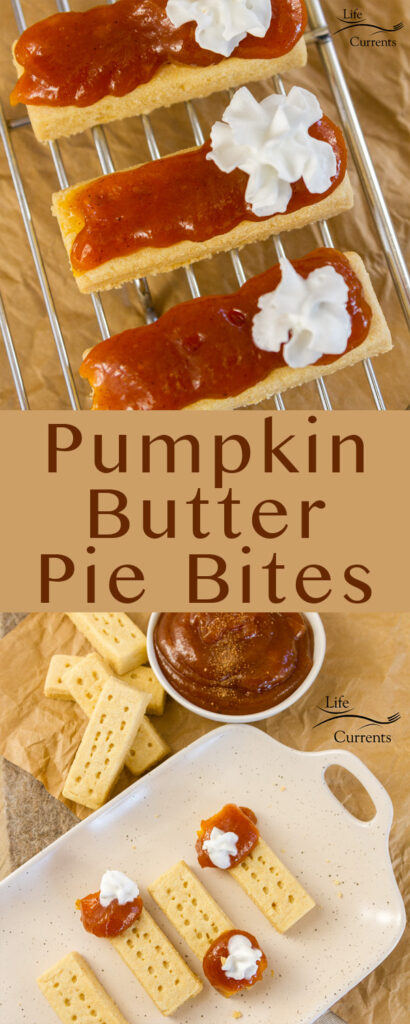 Two images for Pumpkin Butter Pie Bites with a title for Pinterest 