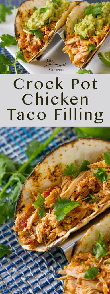 Two images of tacos in a long pin for Pinterest