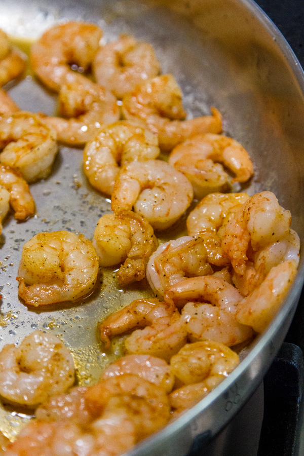 This Cajun Seafood Chowder is rich and creamy, with just the right amount of Cajun spiced seafood including shrimp and tuna, along with sweet corn and earthy potatoes. It’s perfect comfort food that will make you happy seared Cajun shrimp in the pan