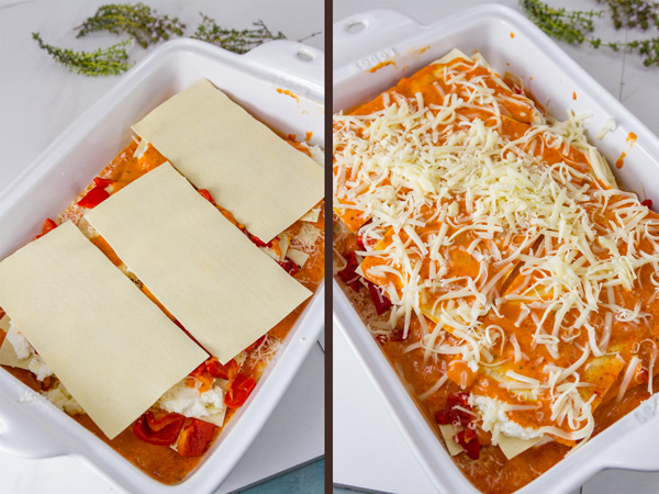 how to make Red Pepper Lasagna - step by step