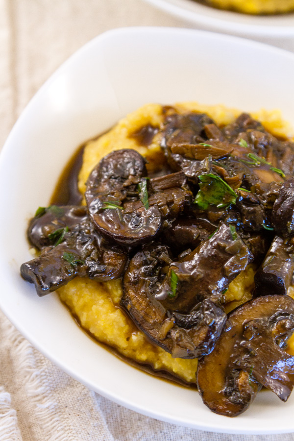 close up of Mushroom Ragout in a bowl
