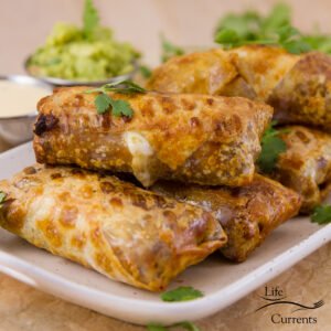 Air Fryer Southwestern Egg Rolls on a plate