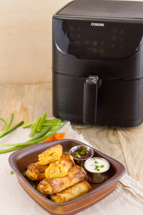 The egg rolls pictured with my air fryer
