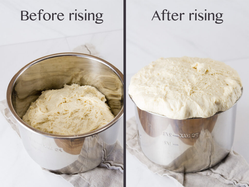 process shots for how to make cinnamon rolls